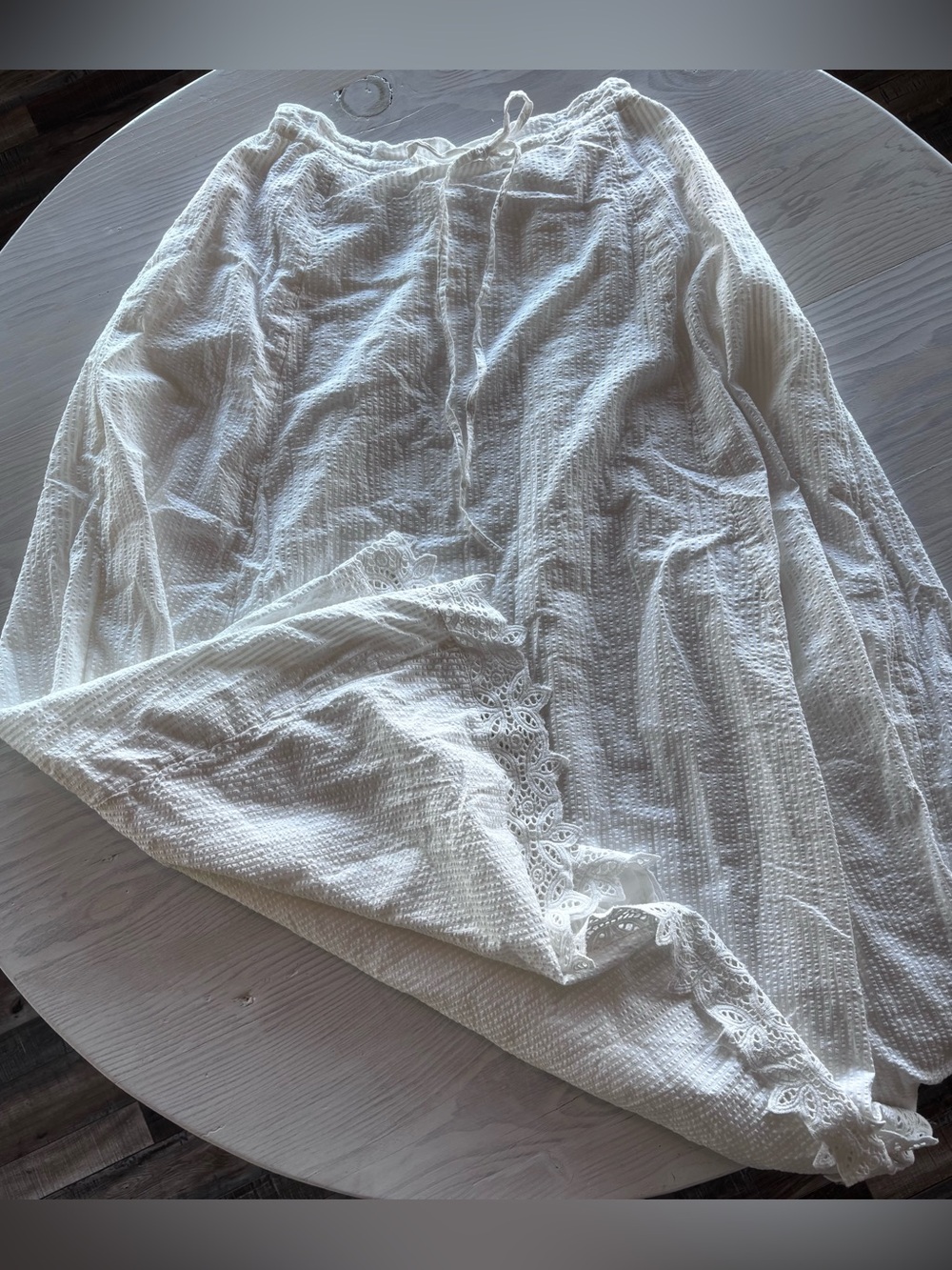 Free People Cream Eyelet Crop Top and Maxi Skirt Set - Picture 6 of 8